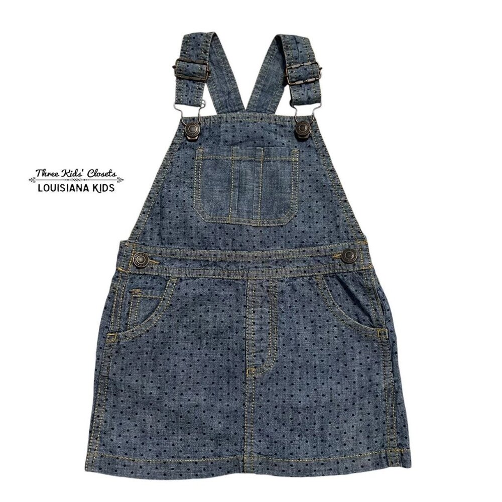 Tucker + Tate 3Y Chambray Polkadot Overall Dress